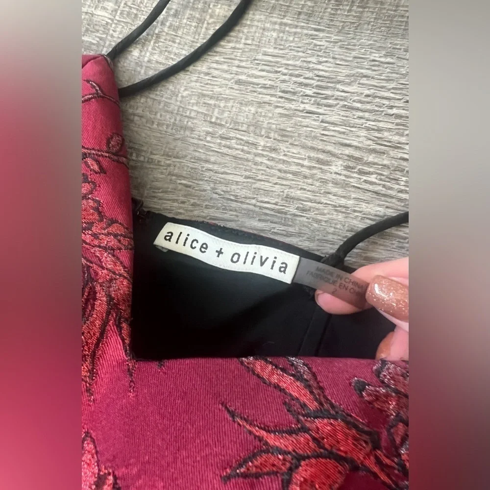 Alice + Olivia Red Floral Mini Dress​ - Picture 8 of 10